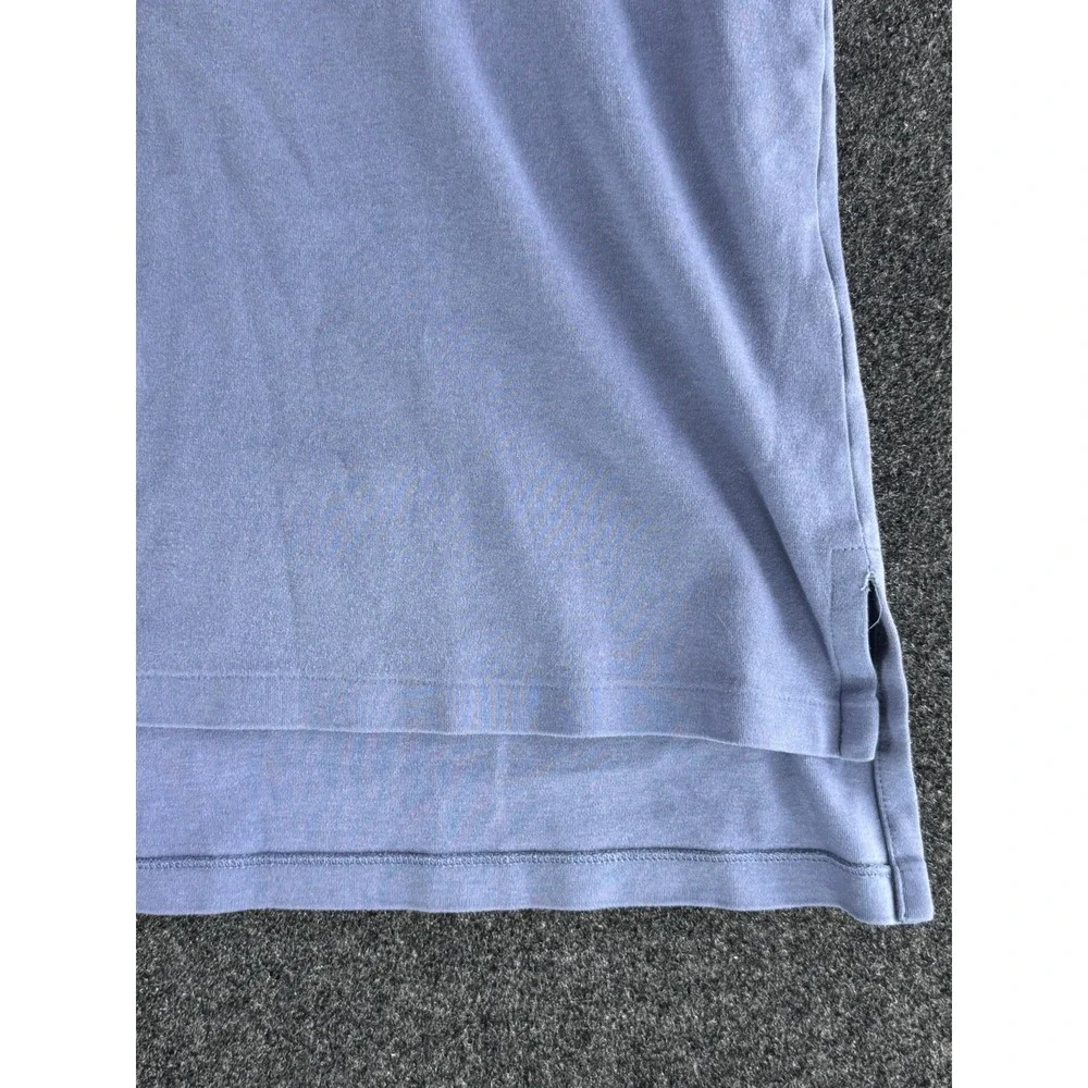 VTG Polo Ralph Lauren Blue Custom Fit Polo Shirt Yellow Pony Mens L
